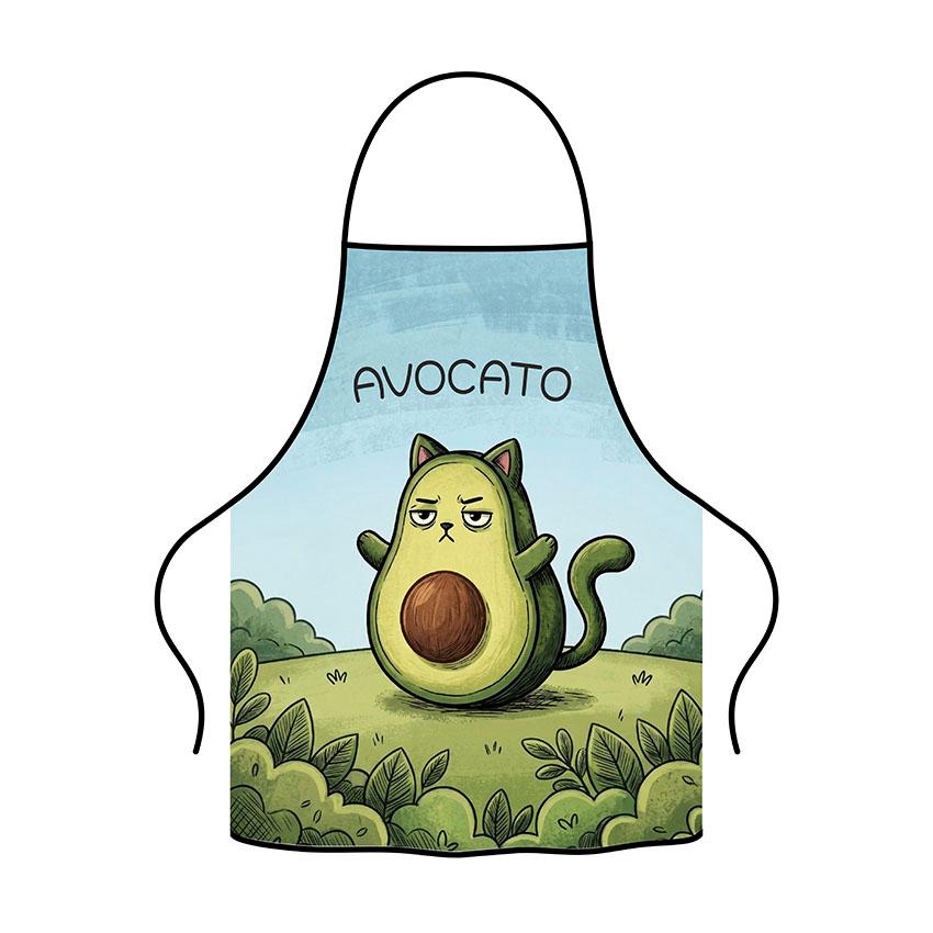 Фартух з принтом «Втомлений Авокадо кіт. Tired Avocado Cat»