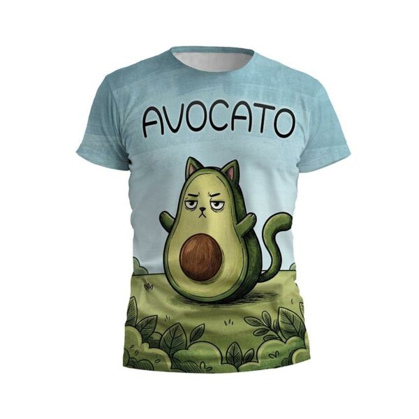 Футболка чоловіча спортивна з принтом «Втомлений Авокадо кіт. Tired Avocado Cat»
