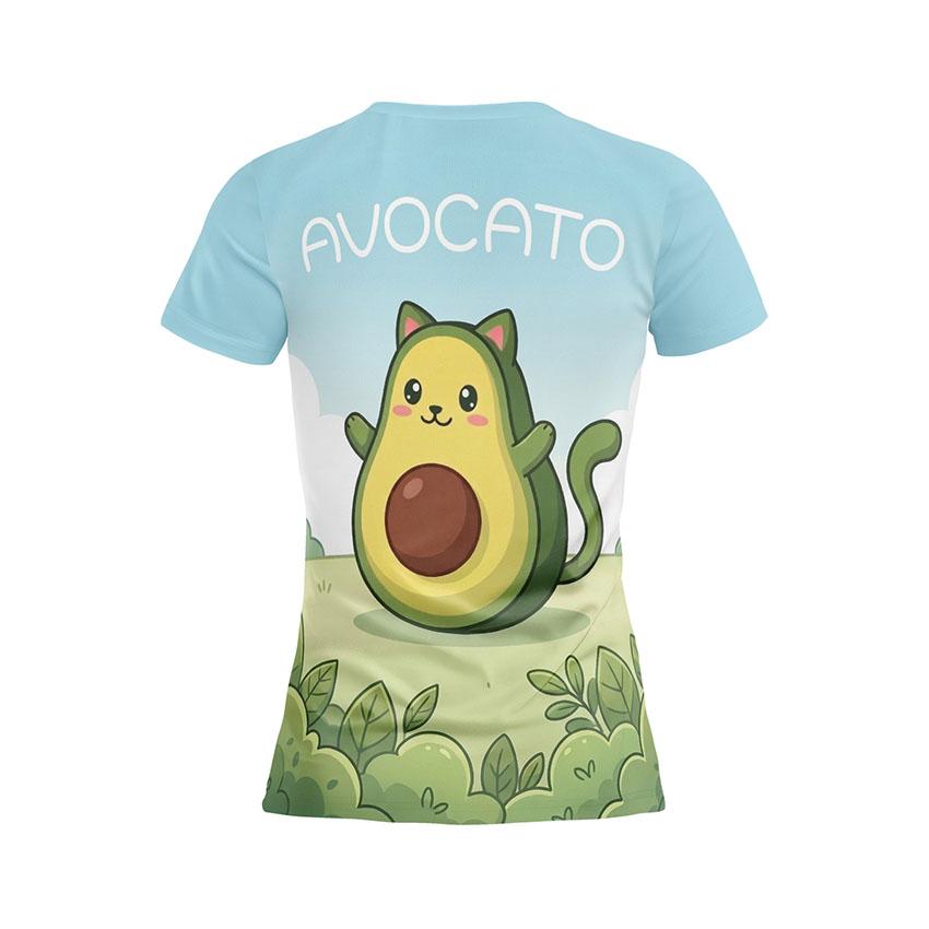 Футболка жіноча спортивна з принтом «Втомлений Авокадо кіт. Tired Avocado Cat»