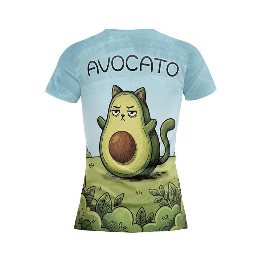Футболка жіноча спортивна з принтом «Втомлений Авокадо кіт. Tired Avocado Cat»