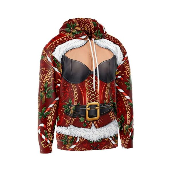 Худі чоловіче з принтом «Новорічний корсет Санти. Christmas Santa Corset»