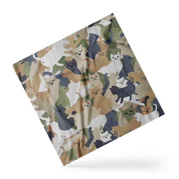 Платок с принтом «Забавные котики. Камуфляж. Funny cats. Camouflage»