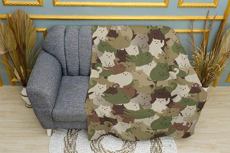 Плед «Кошачий камуфляж. Cat camouflage»
