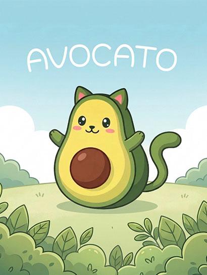 Плед «Втомлений Авокадо кіт. Tired Avocado Cat»