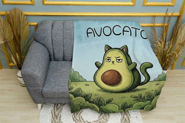 Плед «Втомлений Авокадо кіт. Tired Avocado Cat»