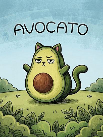 Плед «Втомлений Авокадо кіт. Tired Avocado Cat»