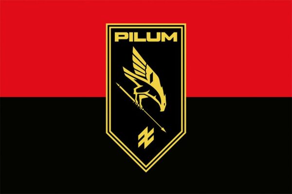 Флаг 41-й полк беспилотных систем «Pilum» 1 корпус НГУ «Азов» красно-черный