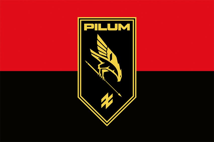 Флаг 41-й полк беспилотных систем «Pilum» 1 корпус НГУ «Азов» красно-черный