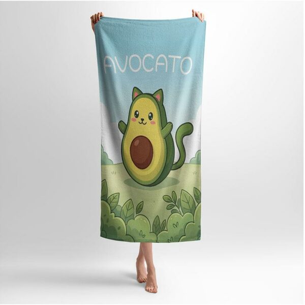 Рушник з принтом «Радісний Авокадо котик. Joyful Avocado Cat»