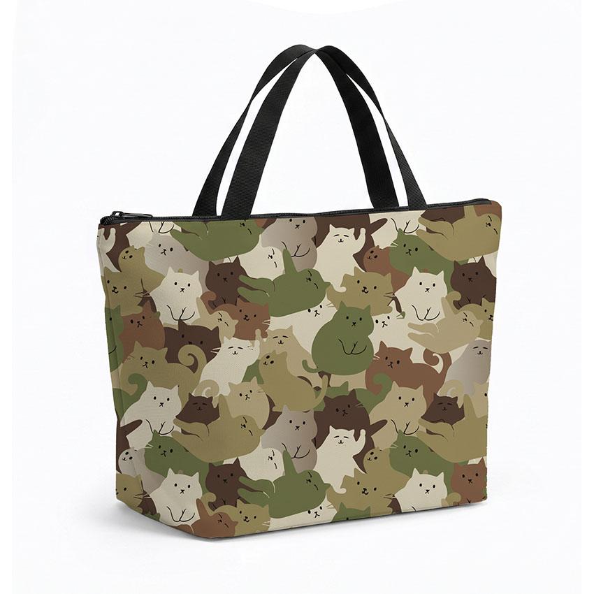 Сумка-холодильник з принтом «Котячий камуфляж. Cat camouflage»