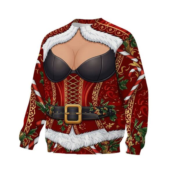 Світшот унісекс з принтом «Новорічний корсет Санти. Christmas Santa Corset»