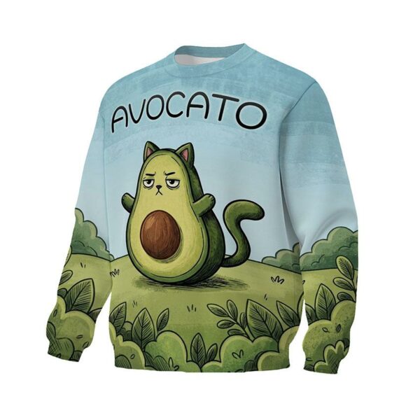 Світшот унісекс з принтом «Втомлений Авокадо кіт. Tired Avocado Cat»