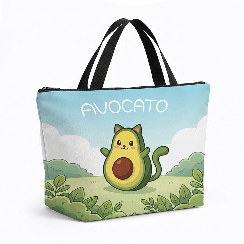 Сумка-холодильник з принтом «Втомлений Авокадо кіт. Tired Avocado Cat»