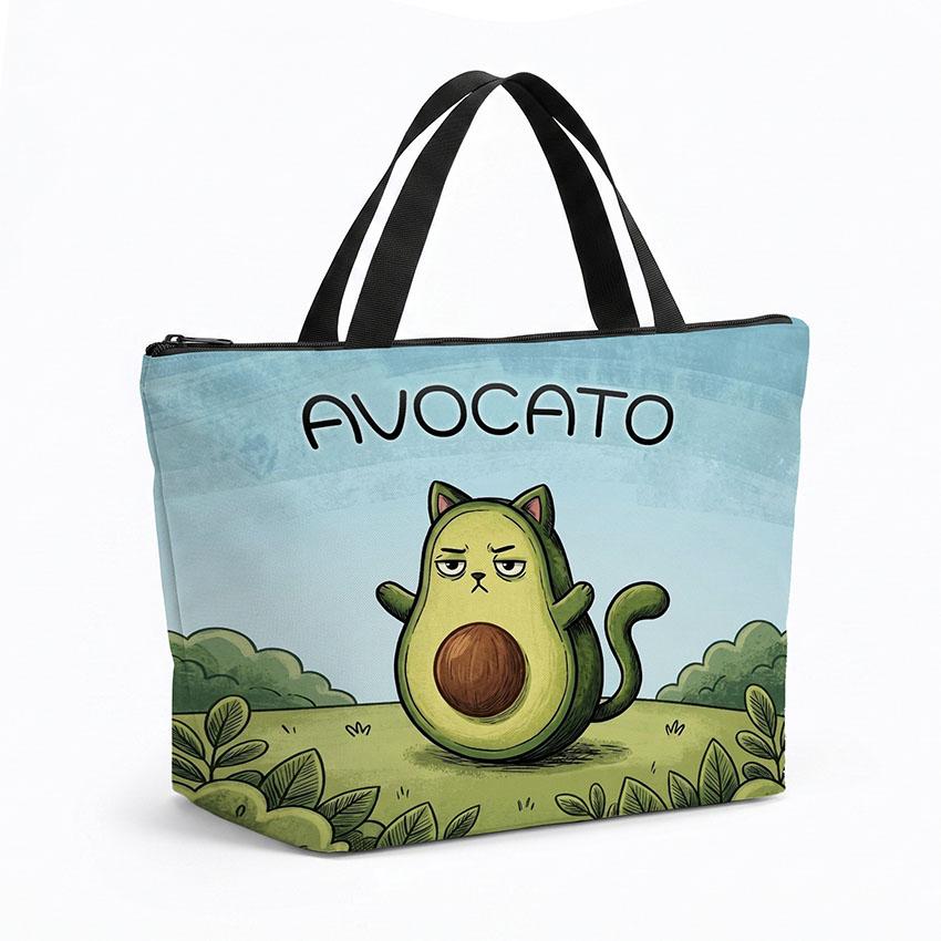 Сумка-холодильник з принтом «Втомлений Авокадо кіт. Tired Avocado Cat»