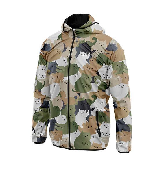 Ветровка спортивная «Кошачий камуфляж. Cat camouflage»