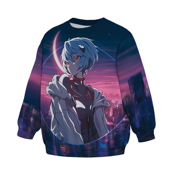 Свитшот детский с принтом «Аянами Рэй. Евангелион. Ayanami Rei. Evangelion»